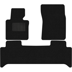 Коврики в салон текстильные Allmone "Стандарт" для Land Rover Range Rover 3 (L322) 2002 - 2012 задний цельный, черные, 3шт. / Ленд Ровер Рендж Ровер 3