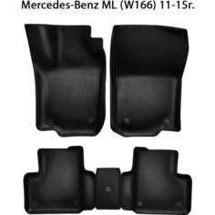 Автомобильные коврики ЭВА с Бортами для Mercedes-Benz ML (W166) 11-15г. ЕВА соты от SUPERVIP для Мерседес-Бенз ML (W166). Черный цвет.