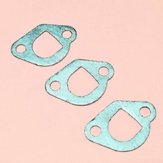 Комплект: Прокладка выхлопной глушителя 3шт/ для двигателя мотоблоков, мотопомпы, виброплит 168F 168F-1 168F-2 170F GX160 GX200 (завод) Нет бренда