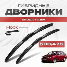Гибридные дворники для Skoda Fabia 1999-2007 Combi Универсал 6Y5 , 1 пок. Щетки для Шкода Фабия комплект 2шт Va24 Ru