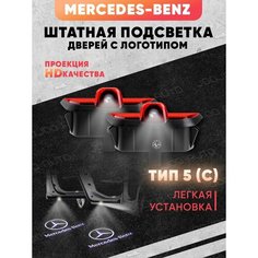 Штатная подсветка дверей авто с логотипом для MERCEDES 2 шт. Joo Joo Auto