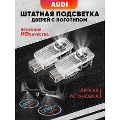 Штатная подсветка дверей авто с логотипом для AUDI 2 шт. Joo Joo Auto