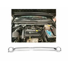 Растяжка под капот Opel Astra H алюминиевая распорка стаканов кузова Lowstuff