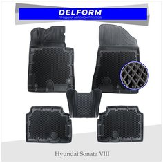 Коврик салона Hyundai Sonata VIII (2019-) EVA 3D Premium Delform