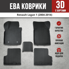 EVA (EВА, ЭВА) коврики с бортами в салон автомобиля Рено Логан 1 / Renault Logan 1 (2004-2014) Iron Horse
