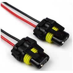 2шт НB3 НB4 Штекер колодка разъем автомобильный гнездо с проводом для автолампы НB3 НB4 провода 10см (комплект 2 штуки) Noname