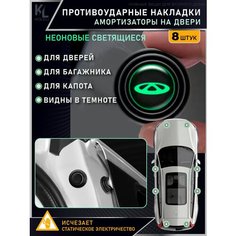 KoLeli / Накладки светящиеся противоударные универсальные, амортизаторы в авто, противоударная амортизирующая прокладка для CHERY