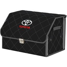 Органайзер-саквояж "Союз Премиум" в багажник Toyota (Тойота), размер L. Цвет: черный с серой прострочкой Ромб. A&P Групп