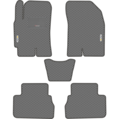 Автомобильные коврики EVA для Chevrolet Epica (2006-2012), с каучуковым подпятником и 2 эмблемами Chevrolet, серые с серым кантом, ячейка - ромб Carstar