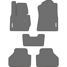 Автомобильные коврики EVA для BMW X3 II F25 (2010-2017), с каучуковым подпятником и 2 эмблемами BMW, серые с серым кантом, ячейка - ромб Carstar