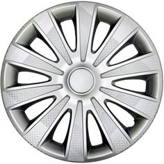 Колпаки R15 4шт на колеса авто карат R15, на диски радиус 15, цвет серый, карбон. Noname