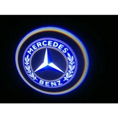 Подсветка двери Mercedes, (проекция логотипа авто мерседес), беспроводная 2 шт Нет бренда