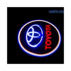 Подсветка двери тойота, (проекция логотипа авто Toyota), беспроводная 2 шт Нет бренда