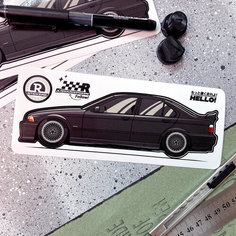 Виниловая наклейка машинка BMW E36 (черный) Resource Stickers