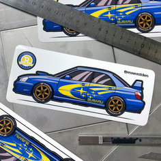 Виниловая наклейка машинка Subaru Impreza JDM 17х5.5 Resource Stickers