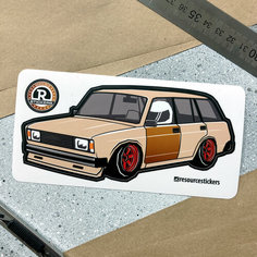 Наклейка машинка Жигули 2104 (бежевый) Resource Stickers