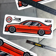 Виниловая наклейка машинка BMW E36 (красный) / Resource Stickers