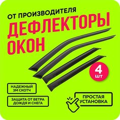 Дефлекторы боковых окон Chery Tiggo 4, 4 PRO (Черри Тигго 4, 4 про) 2019-2024, ветровики на двери автомобиля, ТТ TT