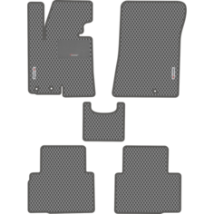 Автомобильные коврики EVA для Hyundai ix35 (2010-2015), с каучуковым подпятником и 2 эмблемами Hyundai, серые с серым кантом, ячейка - ромб Carstar