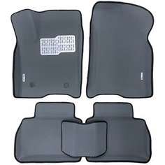 Коврики ЕВА EVA ЭВА с бортами 3д 3D для Hyundai i30 2007-2010 / Хендай ай и 30 / серый(соты)-черный / металл подпятник + 2 лого Gallex