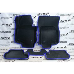 Новинка! Коврики Ева с Пресс Бортами на Skoda Octavia A5, ПРЕМИУМ_3D, черно-синий SPC