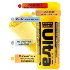 Салфетка синтетическая замша CityUP ULTRA размер 43х33см Автомобильная тряпка, Замша протирочная , полимерная салфетка