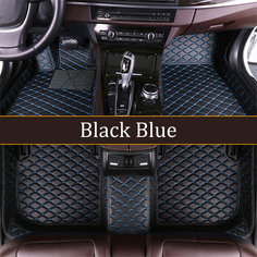 Коврики, для BMW 1/2/3/6/7 серии, X1/X2/X3/X4/X5/X6, черная кожа, синяя линия Mai Qi Cards