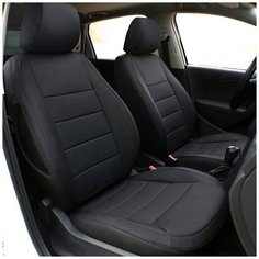 Чехлы на автомобильные сиденья из экокожи на Volkswagen Polo V седан 2009-2020 (спинка и диван 40/60) Автоdendy