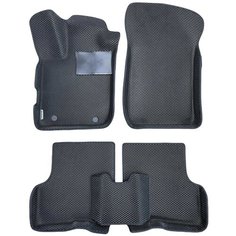 Автомобильные коврики ЕВА / EVA для Renault Logan II stepway с 2018 / Рено Логан 2 Степвей / 3D+ с круговыми бортами / черный с подпятником и лого Gallex