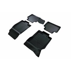 Резиновые 3D LUX коврики в салон SRTK для Nissan X-Trail T32 [внедорожник 2014-.]