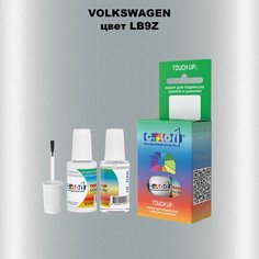 Автоэмаль Color1 в наборе (краска+лак) Volkswagen LB9Z White Silver, 20 мл