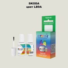 Автоэмаль Color1 в наборе (краска+лак) Skoda LB9A Candy White, Bila Candy, Candyweiss, candy, 20 мл