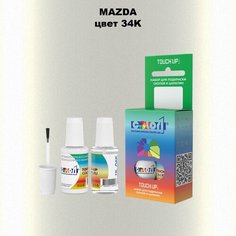 Автоэмаль Color1 в наборе (краска+лак) Mazda 34K - Crystal White, Crystal White Pearl, 20 мл