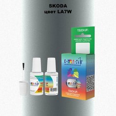 Автоэмаль Color1 в наборе (краска+лак) Skoda LA7W Reflex Silver, Reflexsilber, 20 мл
