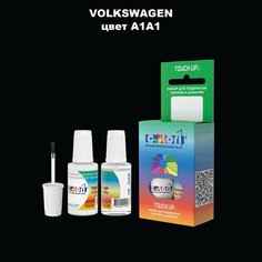 Автоэмаль Color1 в наборе (краска+лак) Volkswagen A1A1 - Black, Tiefschwarz, 20 мл