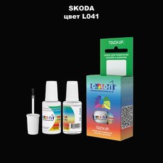 Автоэмаль Color1 в наборе (краска+лак) Skoda L041 - Black, Tiefschwarz, 20 мл