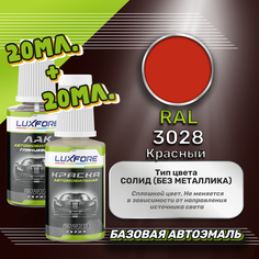 Luxfore подкраска для царапин и сколов RAL 3028 Красный 20 мл + лак 20 мл комплект