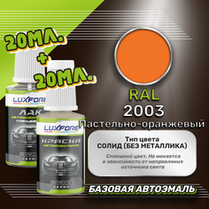 Luxfore подкраска для царапин и сколов RAL 2003 Пастельно-оранжевый 20 мл + лак 20 мл комплект
