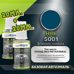 Luxfore подкраска для царапин и сколов RAL 5001 Зелено-синий 20 мл + лак 20 мл комплект