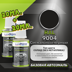 Luxfore подкраска для царапин и сколов RAL 9004 Сигнальный черный 20 мл + лак 20 мл комплект