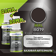 Luxfore подкраска для царапин и сколов RAL 8019 Серо-коричневый 20 мл + лак 20 мл комплект