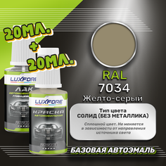 Luxfore подкраска для царапин и сколов RAL 7034 Желто-серый 20 мл + лак 20 мл комплект