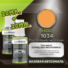 Luxfore подкраска для царапин и сколов RAL 1034 Пастельно-желтый 20 мл + лак 20 мл комплект