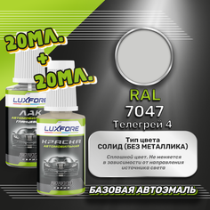 Luxfore подкраска для царапин и сколов RAL 7047 Телегрей 4 20 мл + лак 20 мл комплект