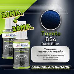 Luxfore подкраска для царапин и сколов Toyota 8S6 Dark Blue 20 мл + лак 20 мл комплект