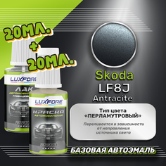 Luxfore подкраска для царапин и сколов Skoda LF8J Antracite 20 мл + лак 20 мл комплект