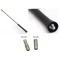 40см Пруток - штырь стержень ножка штанга для авто радио антенны, два переходника под резьбы М5 М6 Noname