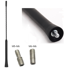 30см Пруток - штырь стержень ножка штанга для авто радио антенны, два переходника под резьбы М5 М6 Noname