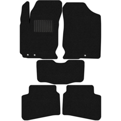 Коврики в салон текстильные Allmone "Стандарт" для Kia Ceed 1 (ED) 2006 - 2012, черные, 5шт. / Киа Сид 1