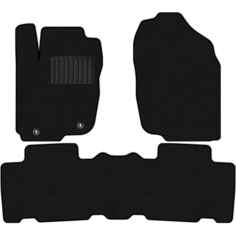 Коврики в салон текстильные Allmone "Стандарт" для Toyota Rav4 4 (XA40) 2012 - 2019 задний цельный, черные, 3шт. / Тойота Рав4 4